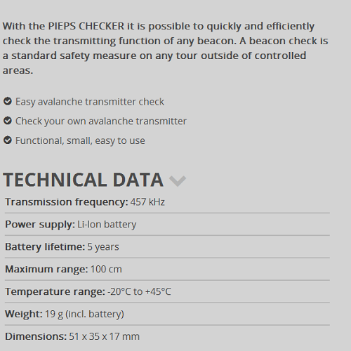 زنده یاب پشتیبان مدل Checker pieps checker