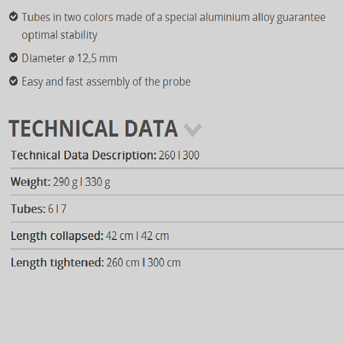 میل سونداژ260cm مدل Probe Alum pieps probe aluminum 260cm