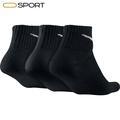 جوراب فوتبال ساق کوتاه نایک مشکی nike 3ppk cushion quarter sock black nk sx4703 001 2