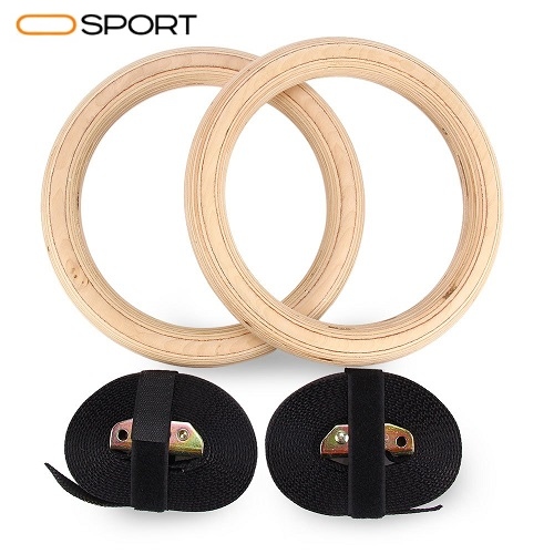 دار حلقه نیشن فیتنس مدل چوبی nation fitness wooden gymnastic ring 2